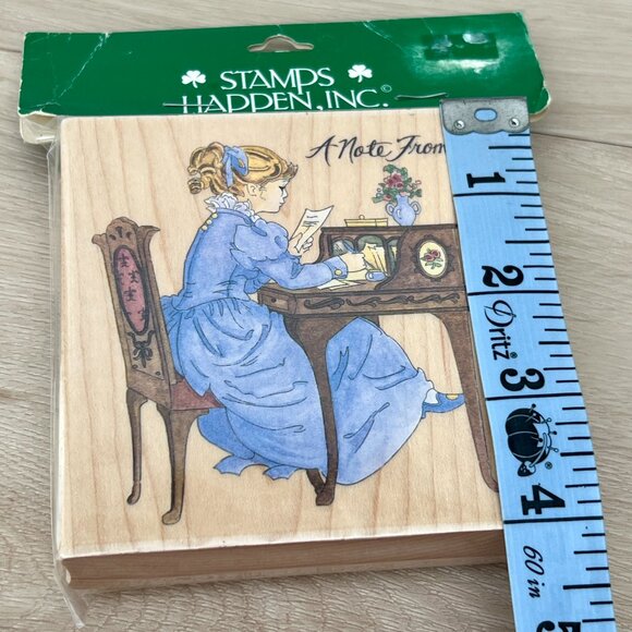 Vintage Stamps Happen Inc Wood-mounted 4x4 "A Note From" Retired Rubber Stamp - Picture 9 of 12